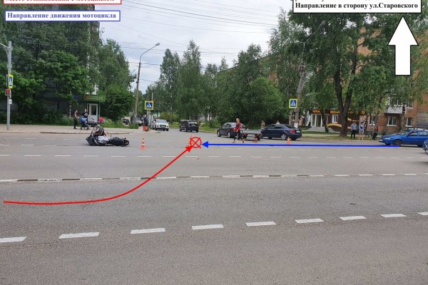 В Сыктывкаре в ДТП пострадал байкер 