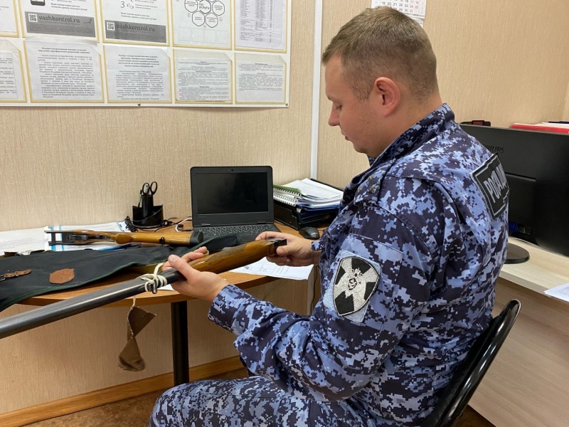 В Коми за прошедшую неделю сотрудники Росгвардии изъяли 16 единиц оружия


