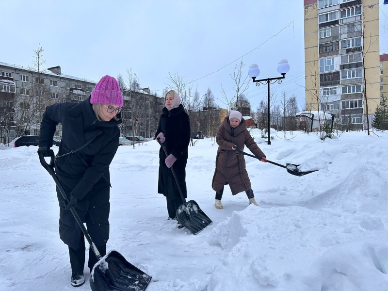 Активисты "Единой России" в Коми помогают в расчистке снега