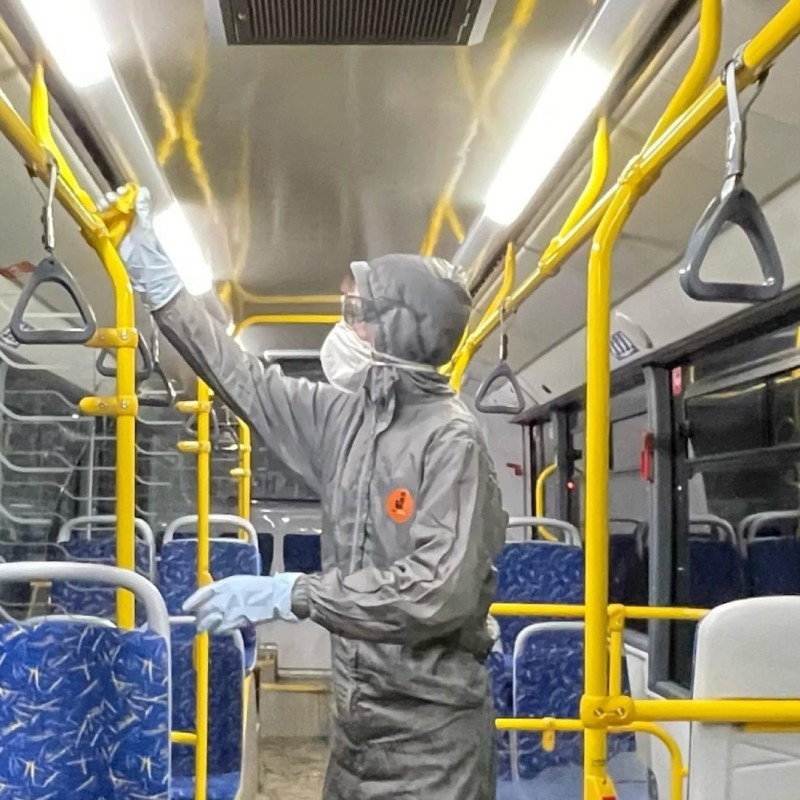 В Сыктывкаре возобновлена ежедневная дезинфекция пассажирских автобусов "Комиавтотранса"