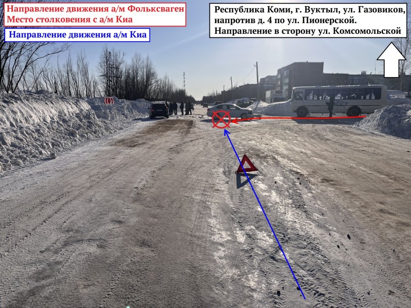 В Вуктыле не поделили дорогу Volkswagen и Kia 