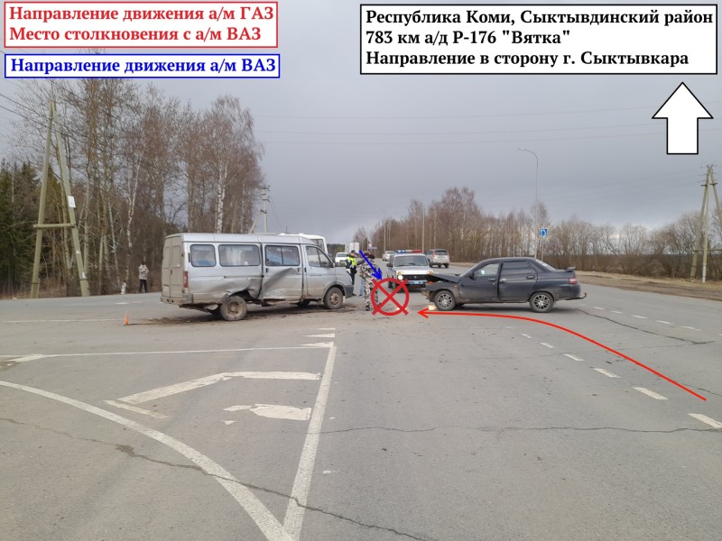 В Сыктывдинском районе водитель ГАЗели столкнулся в лоб с "десяткой"