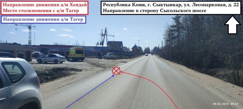 В Сыктывкаре 9 мая дорогу не поделили Tager и Hyundai 