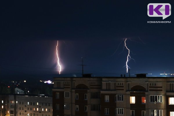 МЧС предупреждает о грозах в большинстве районов Коми