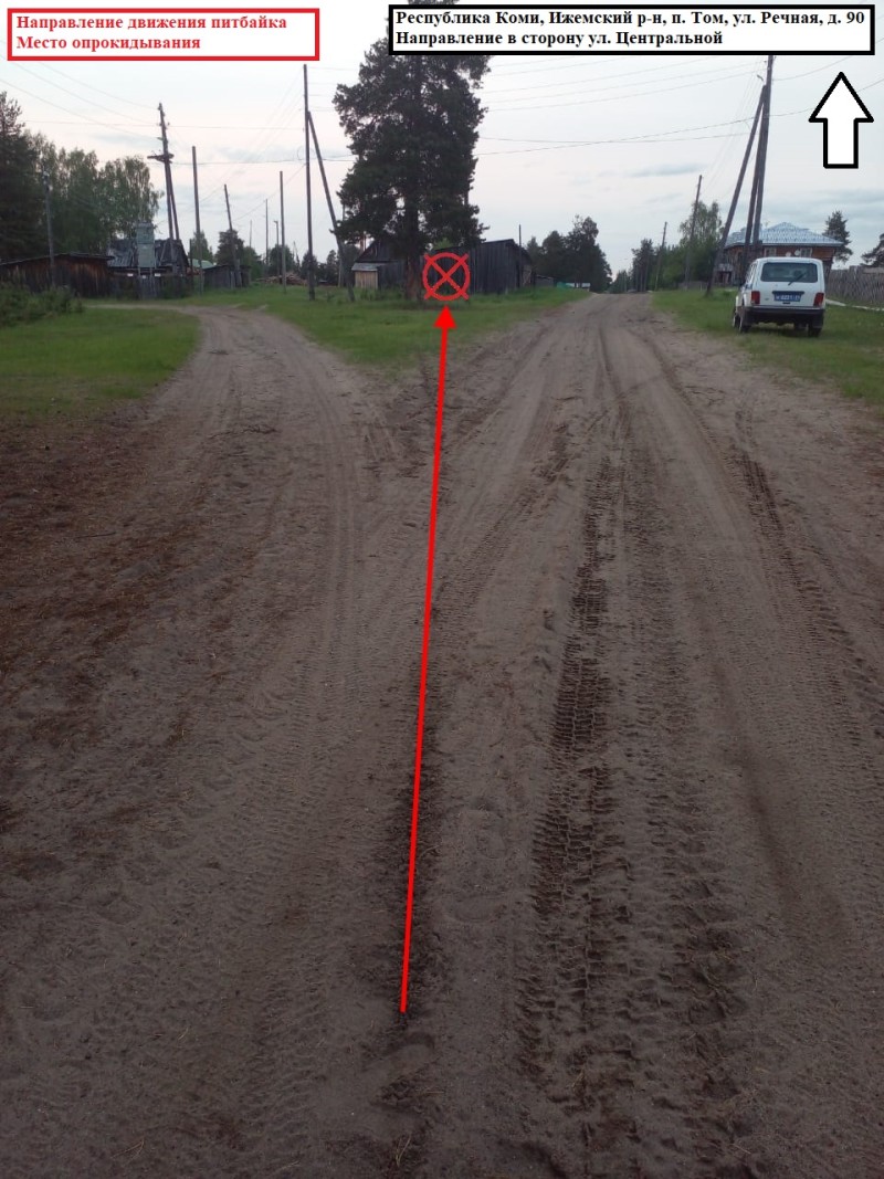 В Ижме юный водитель питбайка попал в больницу с ушибом спины  