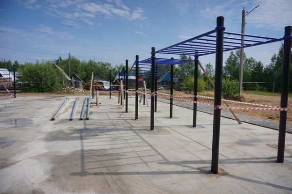 В сыктывкарском поселке Выльтыдор устанавливают тренажерную площадку ГТО