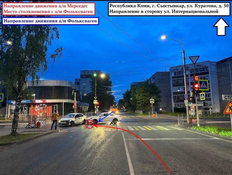 Немецкие разборки в Сыктывкаре: Mercedes-Benz ночью не уступил дорогу Volkswagen