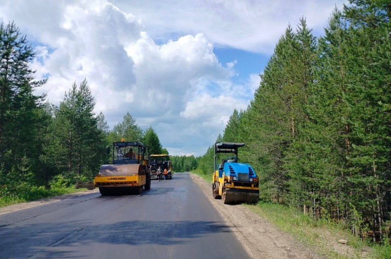 Завершен ремонт дороги к поселку Поляна Сосногорского района