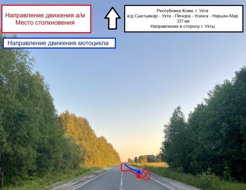 В Ухте Mitsubishi догнала мотоциклиста 