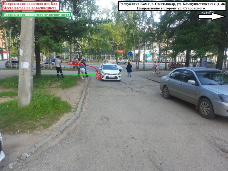 В Сыктывкаре девушка на Kia Rio сбила 16-летнего велосипедиста