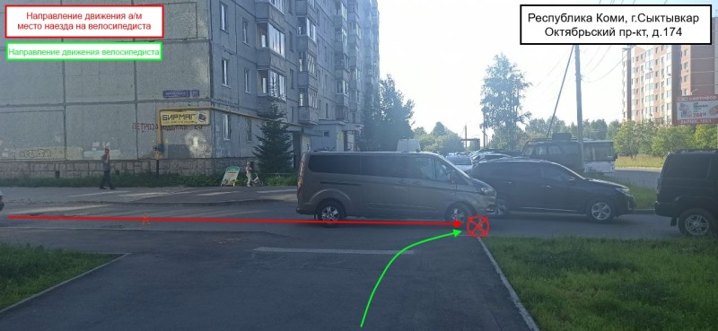 В Сыктывкаре водитель минивэна сбил 9-летнего велосипедиста