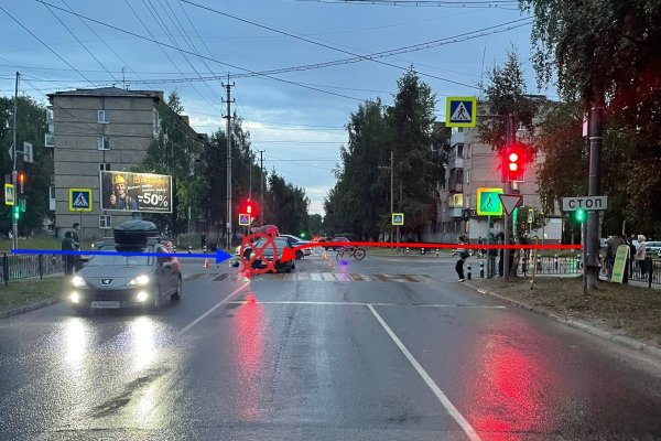 В Ухте аккуратный водитель Opel Astra отправил байкера в больницу