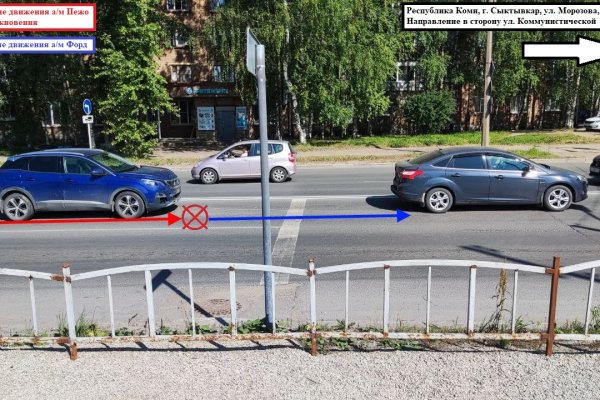 В Сыктывкаре Peugeot догнал Ford Focus