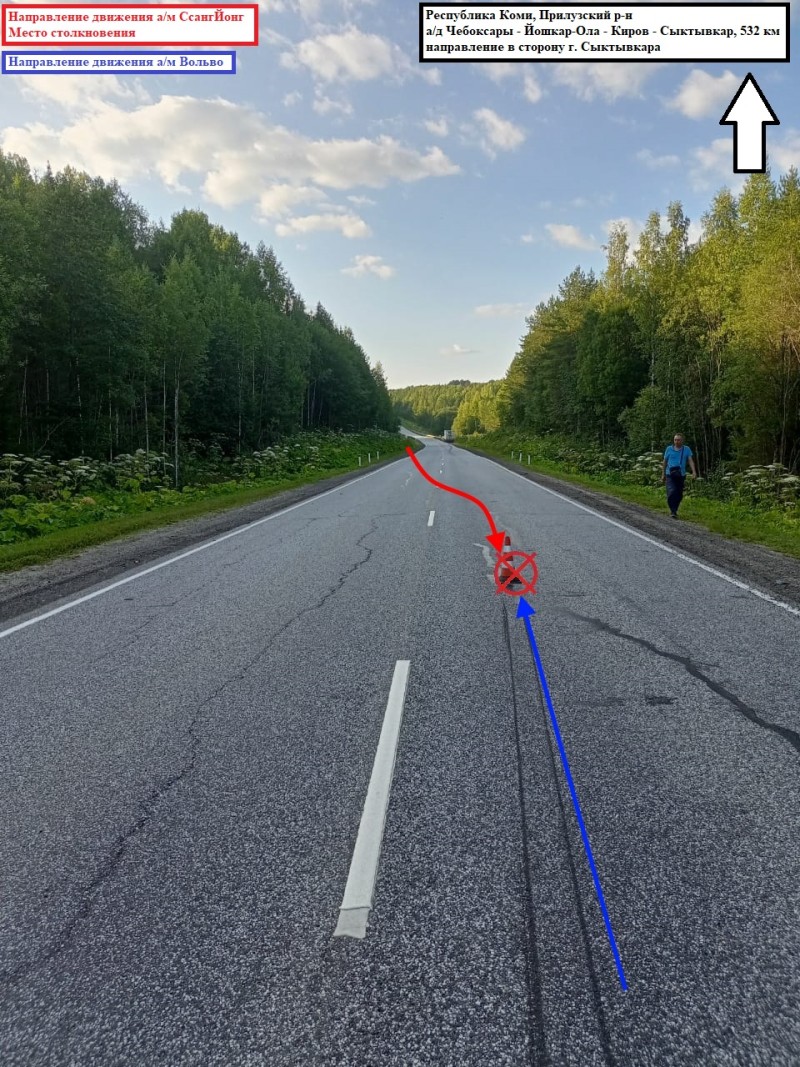 В Прилузье водитель SsangYong выехал на "встречку" и спровоцировал ДТП с Volvo