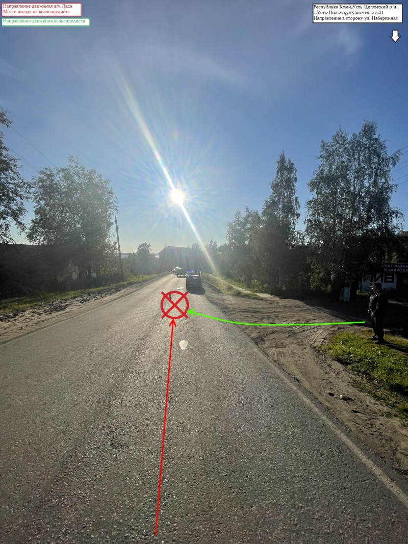 В Усть-Цилемском районе водитель ВАЗа отправил в больницу велосипедиста