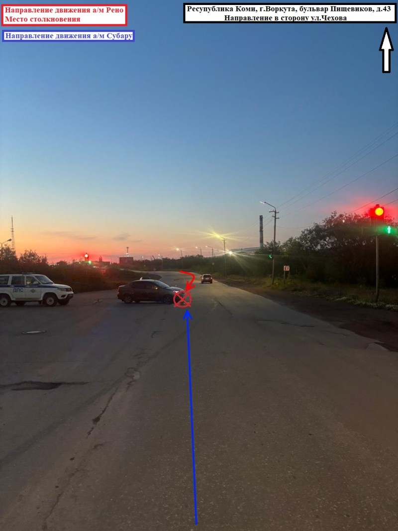 В Воркуте столкнулись Renault и Subaru, пострадал ребенок