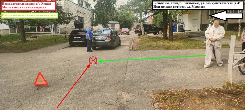 В Сыктывкаре водитель Hyundai Solaris наехал на велосипедиста