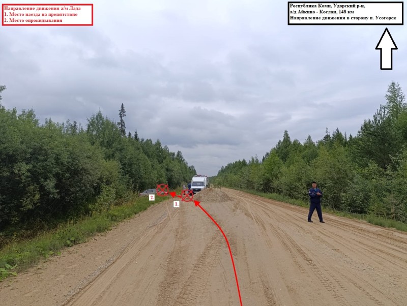 В Удорском районе опрокинулась Lada Granta