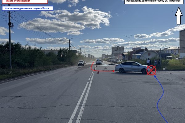 В Воркуте байкер и Kia Rio не поделили улицу