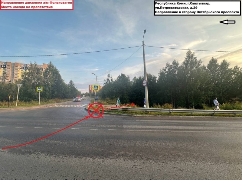 В сыктывкарской "Орбите" водитель Volkswagen без прав припарковался в кювет 