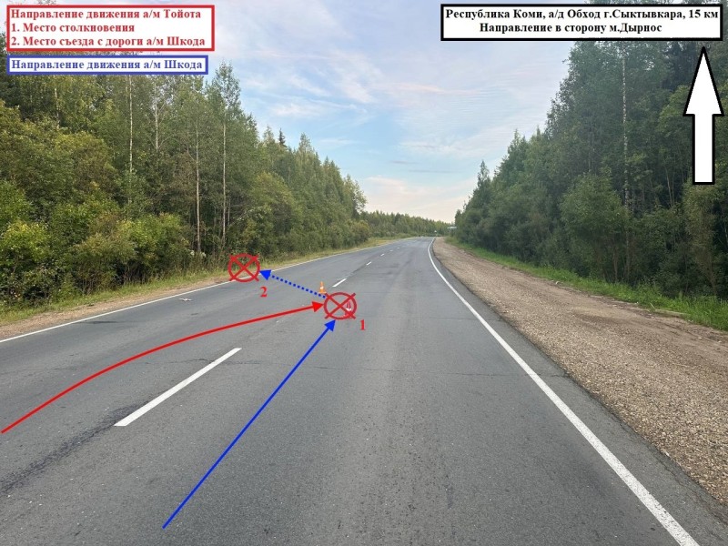 В Сыктывкаре столкнулись Toyota и Skoda