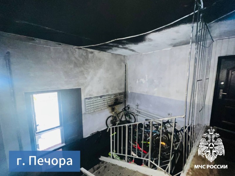 На пожаре в Печоре спасли двух человек, пострадавших нет