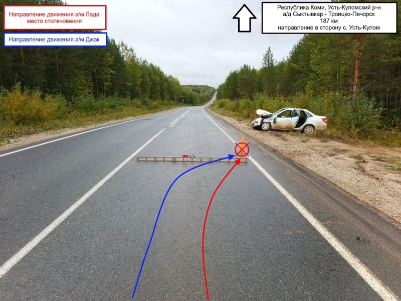 В Усть-Куломском районе водитель "Лады" спровоцировал ДТП