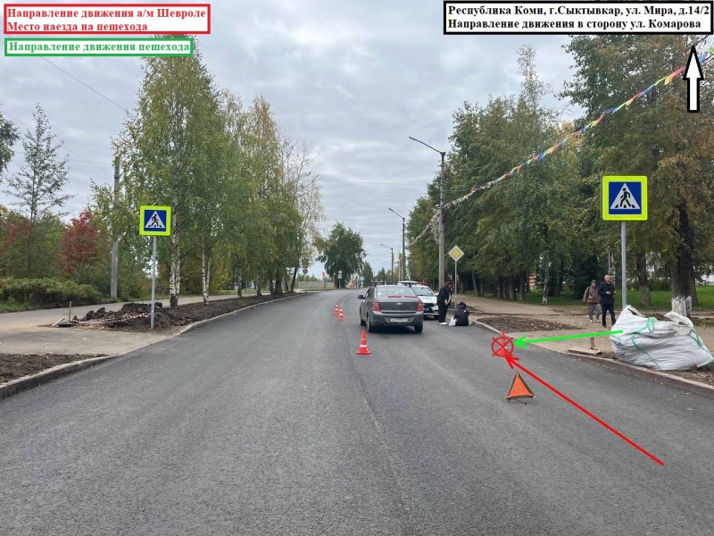 Женщина за рулем Chevrolet Cobalt сбила 18-летнюю сыктывкарку 