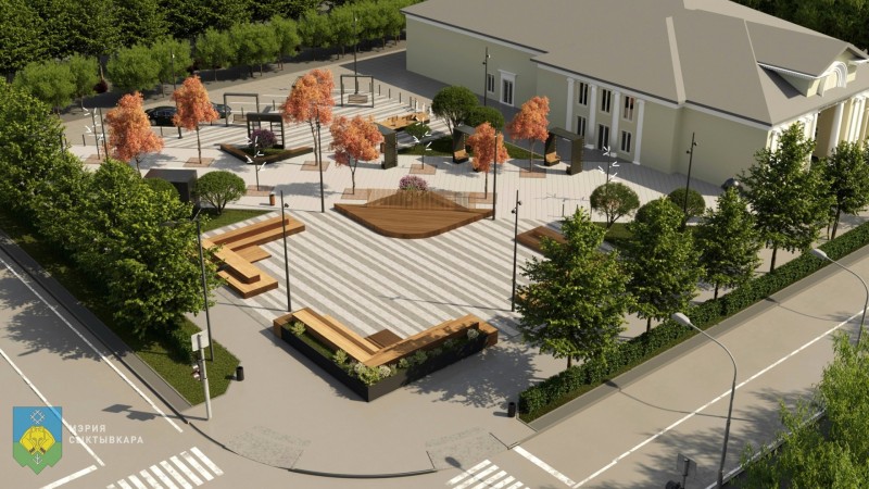 На аллее сыктывкарского ЦДиК "Октябрь" поставят скамейки из сосны 