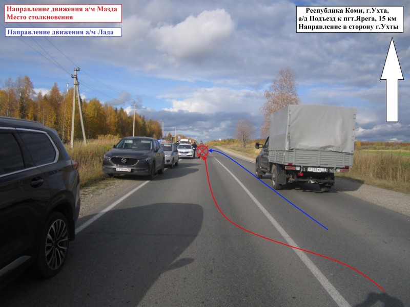В Ухте нарушитель на Mazda сломал ребра водителю "Лады" 