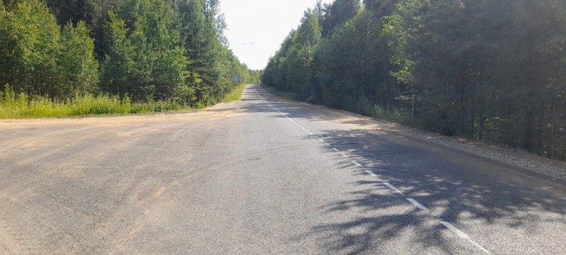 В Прилузском районе завершен ремонт дороги к границе с Кировской областью