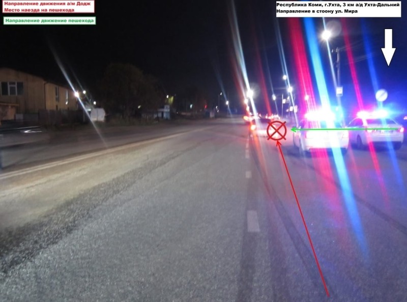 В Ухте водитель сбил мужчину, который переходил дорогу в неположенном месте
