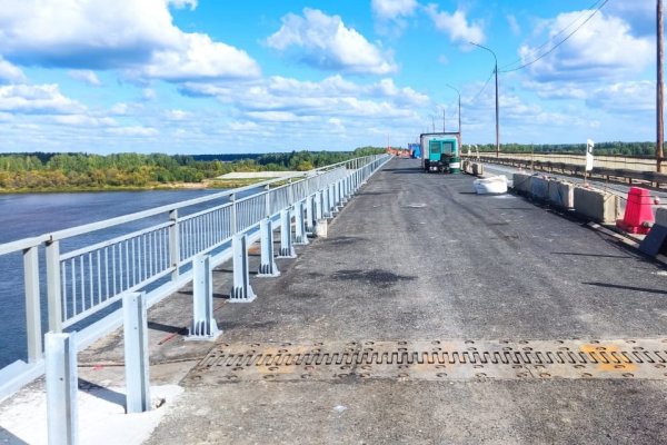 Продолжается ремонт моста через Вычегду, соединяющего Корткерос и Аджером