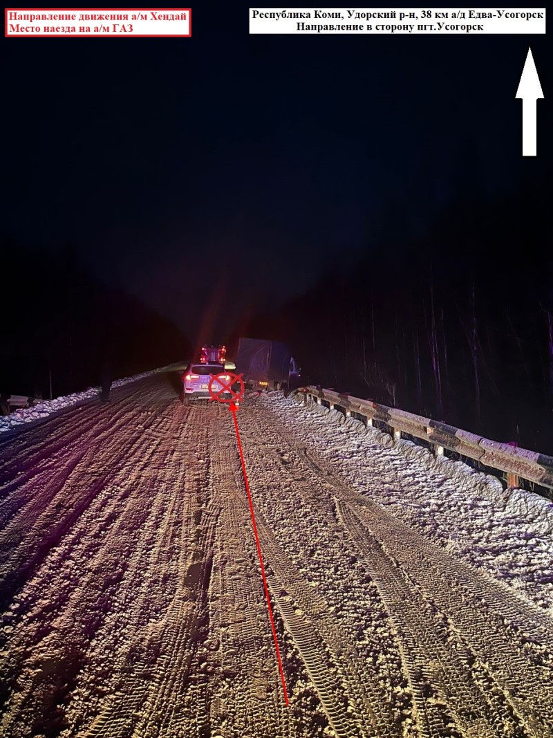 В Удорском районе водитель Hyundai столкнулся с ГАЗом