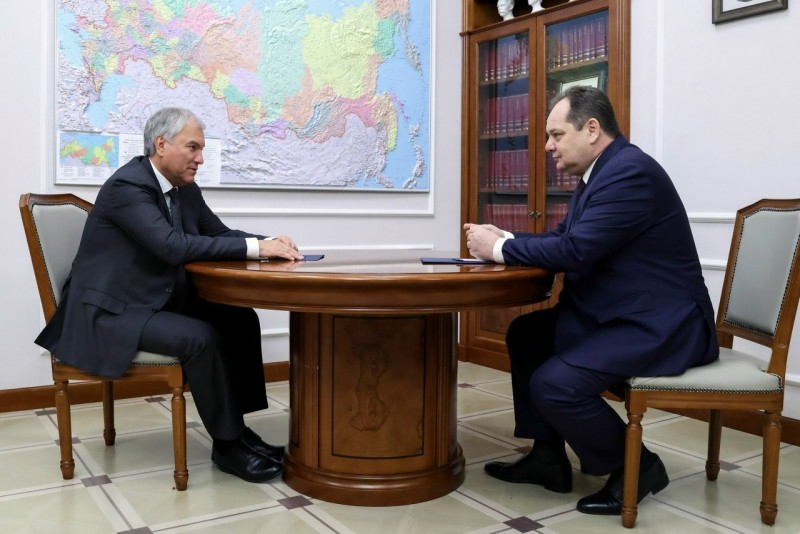 Состоялась рабочая встреча главы Коми Ростислава Гольдштейна с председателем Госдумы Вячеславом Володиным