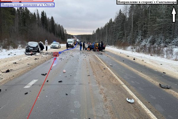 Лобовое столкновение под Сыктывкаром привело к гибели водителя 