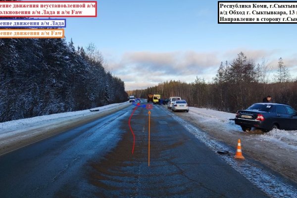 Розыск: в Сыктывкаре неустановленный водитель спровоцировал аварию на объездной 