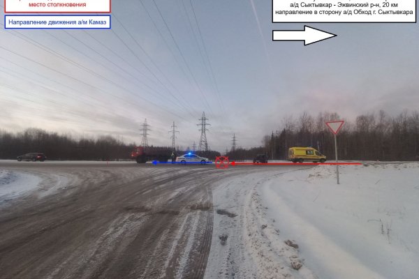 В Сыктывкаре Opel Insignia догнал КамАЗ при выезде с объездной 
