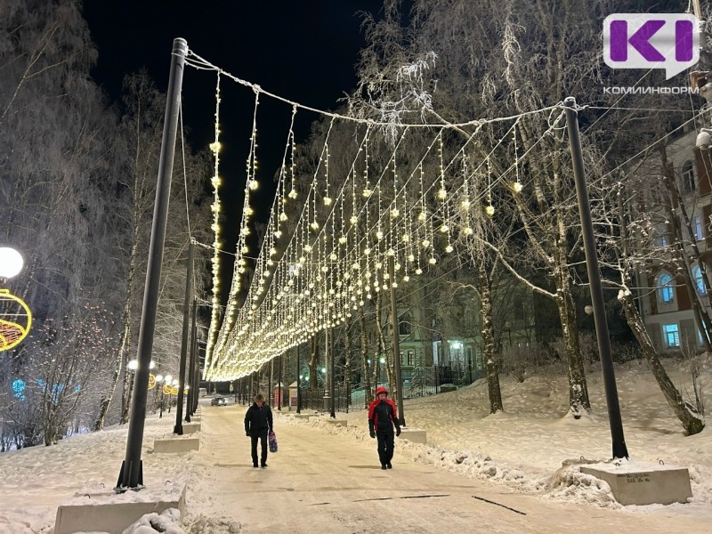 В Кировском парке Сыктывкара зажгли новый "световой коридор"