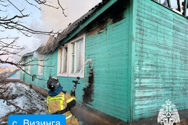 В Визинге на пожаре в жилом доме погиб 35-летний мужчина