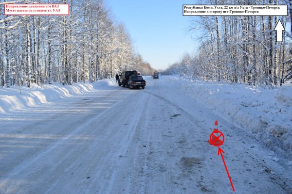 Под Ухтой легковушка врезалась в стоящий у обочины 