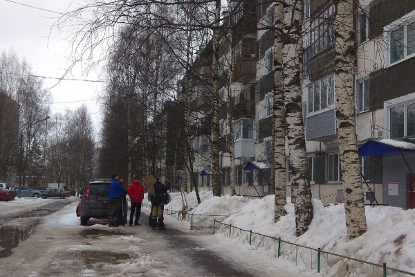 В Сыктывкаре лавина снега сорвала снегоудержатель