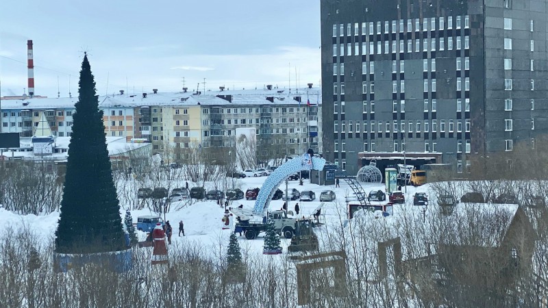 В Воркуте приступили к демонтажу новогоднего городка
