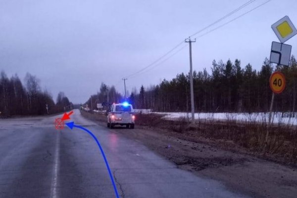 Под Ухтой две иномарки не поделили на трассе перекресток 