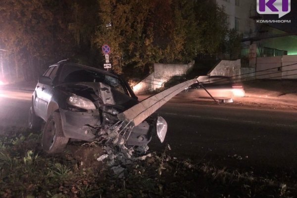 Снесший в Сыктывкаре опору ЛЭП водитель отказался от прохождения медицинского освидетельствования