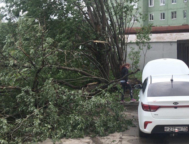 Жители северных районов Коми показали последствия урагана