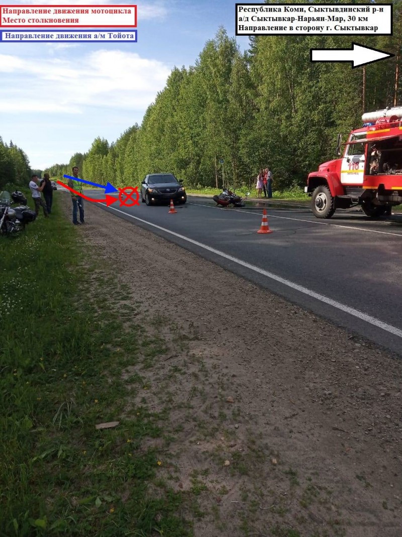 В Сыктывдине в аварию попал легендарный мотоцикл Harley Davidson