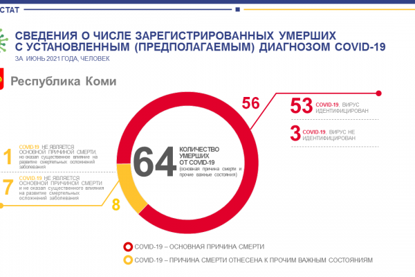 Комистат проанализировал, сколько жизней забрал COVID-19 в июне 