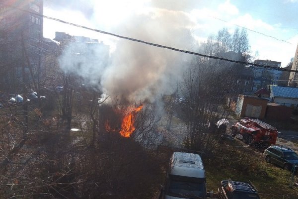 В одном из дворов Сыктывкара вспыхнула голубятня 