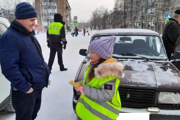 Школьники Яреги напомнили водителям, как правильно ездить во дворах